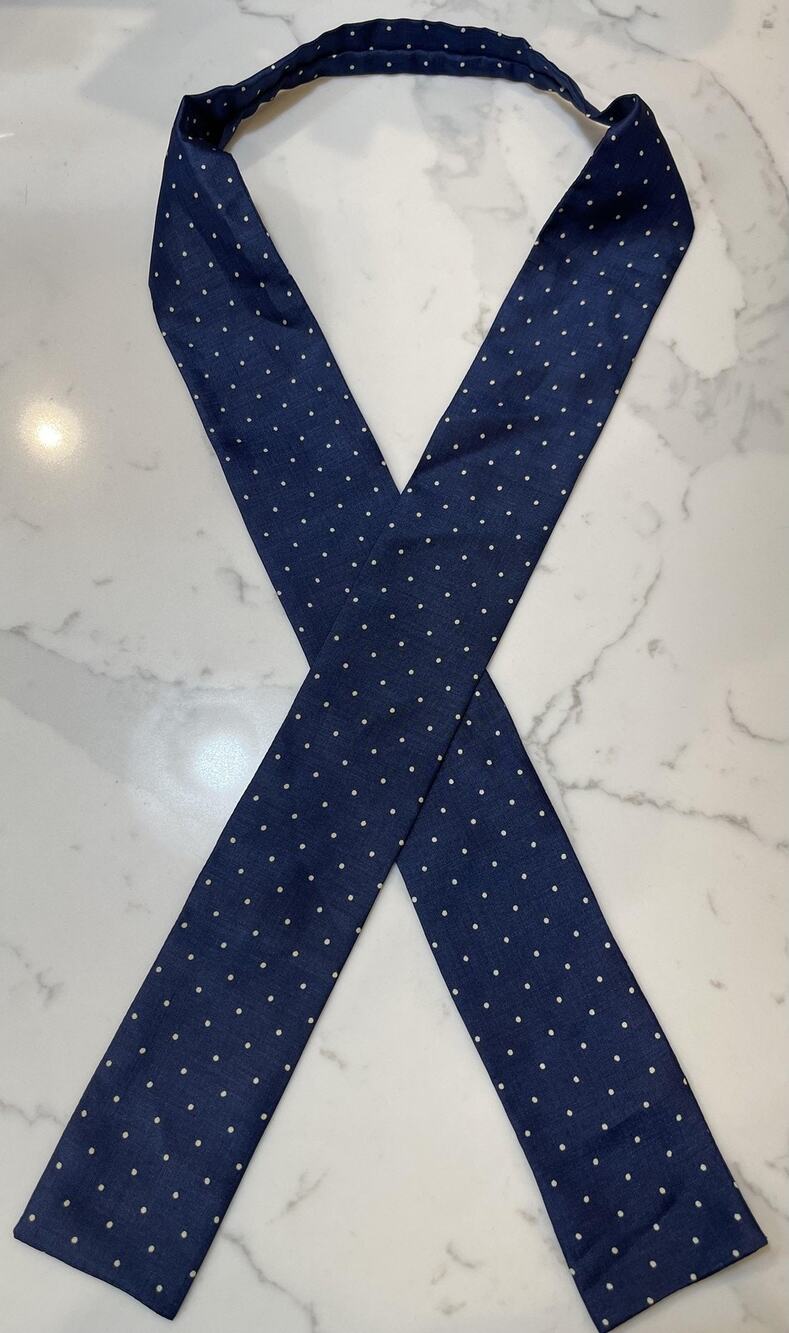 Vintage Mens Blue Neck Tie Polka Dot Made In Italy Business Formal Classic Slim